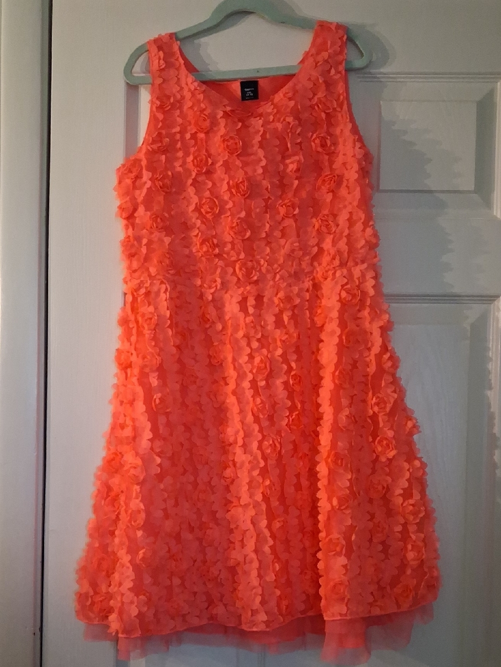 GAP Girls Coral Floral Overlay Party Dress